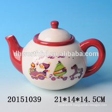 2016 new christmas tableware,decorative ceramic christmas teapot with santa claus painting